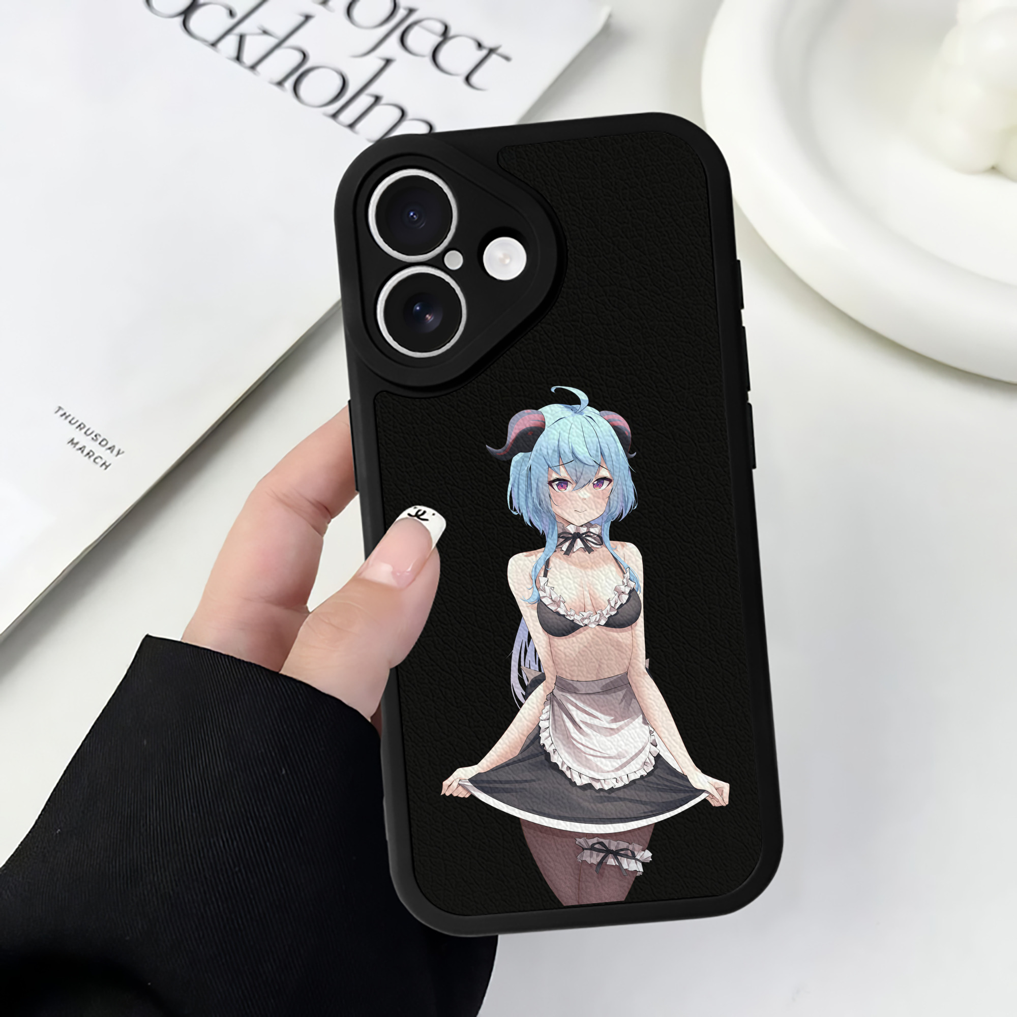 げんし神 甘雨 かんう genshin Ganyu 【iPhone 16シリーズ対応】シリコンスマホケース（レザー調） 材質：シリコン